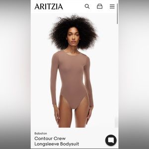 Aritzia Babaton Contour Crew Bodysuit in Deep Taupe
